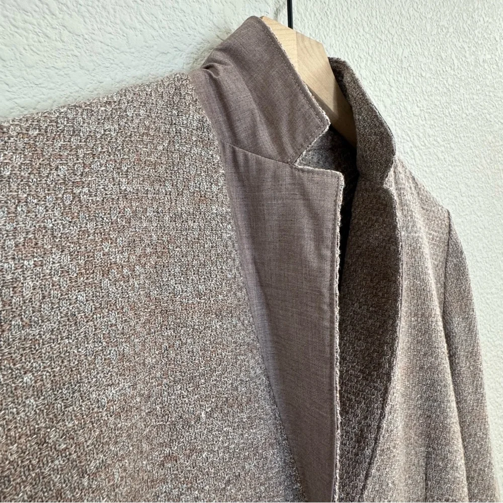 Falconeri Italy Cotton Linen Knit Blazer Small Beige Mélange - Picture 10 of 13